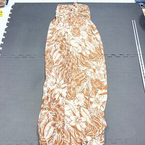 Promesa Womens Brown & White Floral Halter Maxi Dress M